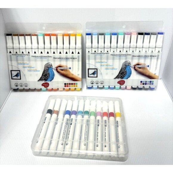 3 Packs Double Tip Water-Based Markers 12 Colors Each Art Craft Drawing - Picture 1 of 7
